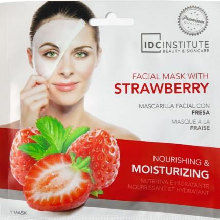 Masque en tissue pour le visage a la Fraise - relaxant et rafraîchissant